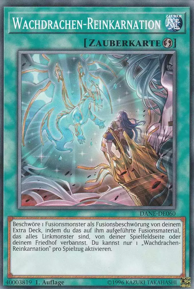 Wachdrachen-Reinkarnation DANE-DE060 ist in Common Yu-Gi-Oh Karte aus Dark Neostorm 1.Auflage