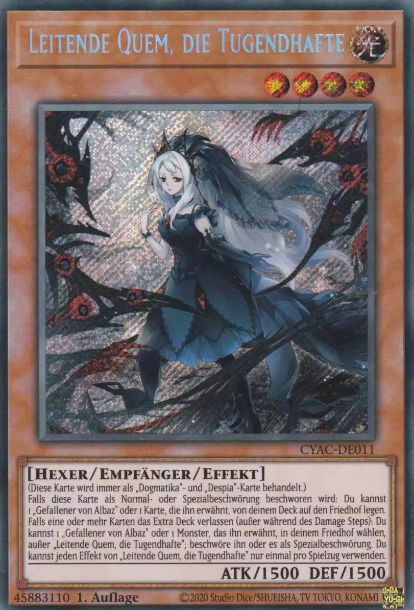 Leitende Quem, die Tugendhafte CYAC-DE011 ist in Secret Rare Yu-Gi-Oh Karte aus Cyberstorm Access 1.Auflage