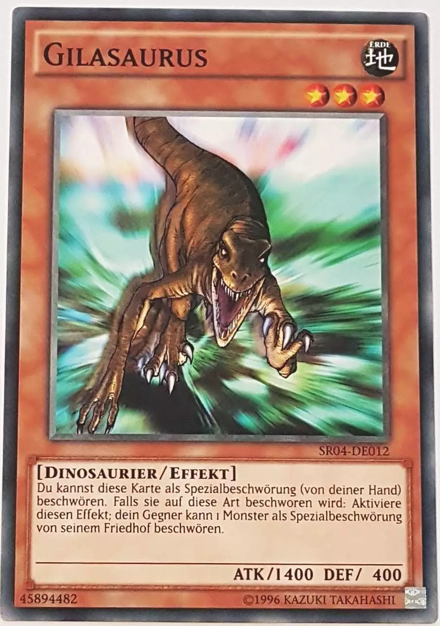 Gilasaurus SR04-DE012 ist in Common Yu-Gi-Oh Karte aus Dinosmasher's Fury 