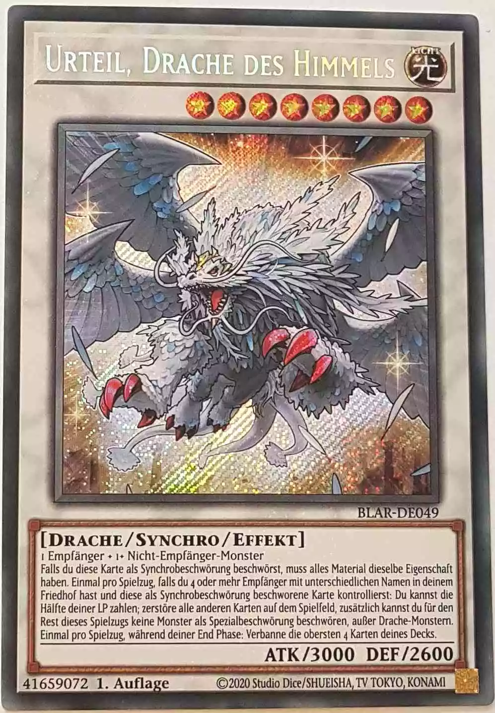 Urteil, Drache des Himmels BLAR-DE049 ist in Secret Rare Yu-Gi-Oh Karte aus Battles of Legend: Armageddon 1.Auflage