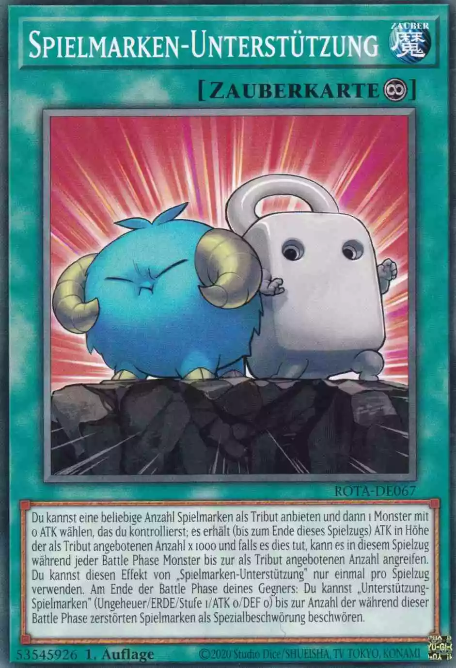 Spielmarken-Unterstützung ROTA-DE067 ist in Common Yu-Gi-Oh Karte aus Rage of the Abyss 1.Auflage