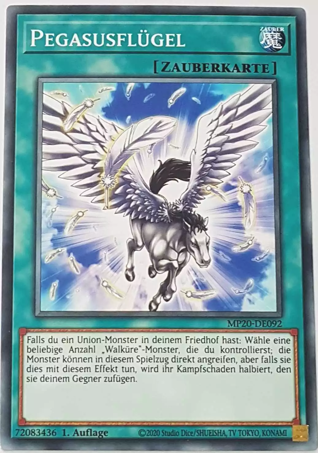 mp20-de092-pegasusfluegel-common Pegasusflügel MP20-DE092 ist in Common Yu-Gi-Oh Karte aus 2020 Tin of Lost Memories 1.Auflage