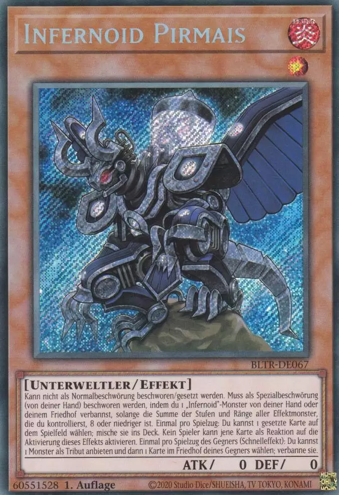 Infernoid Pirmais BLTR-DE067 ist in Secret Rare Yu-Gi-Oh Karte aus Battles of Legend Terminal Revenge 1.Auflage