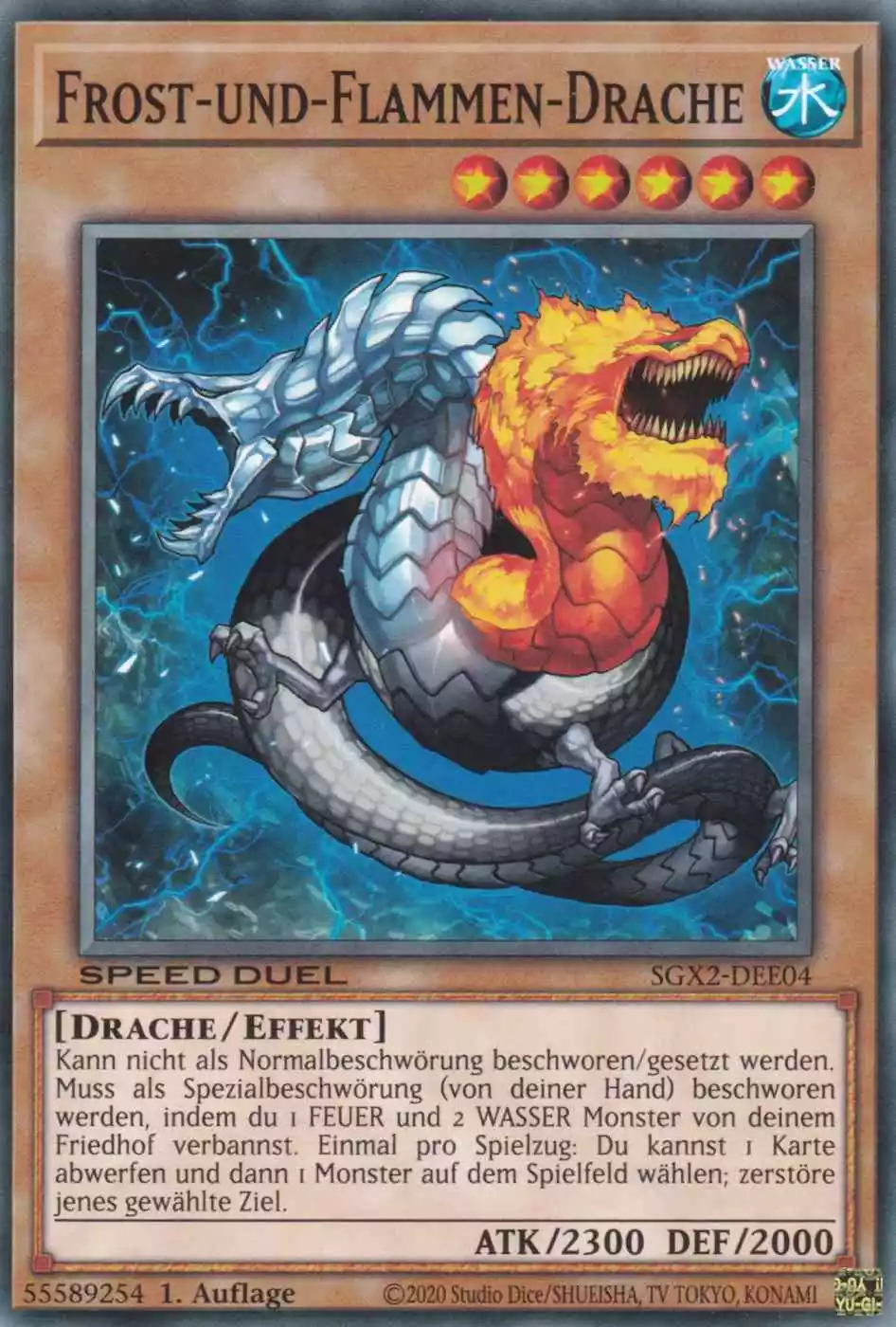 Frost-und-Flammen-Drache SGX2-DEE04 ist in Common Yu-Gi-Oh Karte aus Speed Duel GX: Midterm Paradox 1.Auflage