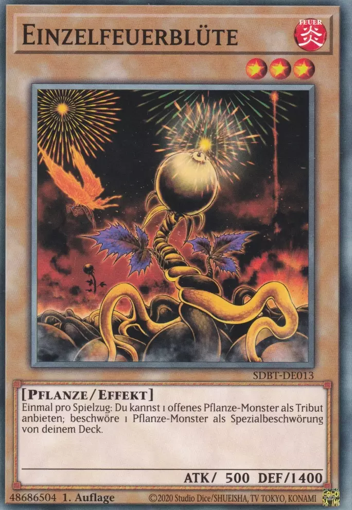 Einzelfeuerblüte SDBT-DE013 ist in Common Yu-Gi-Oh Karte aus Structure Deck: Beware of Traptrix 1.Auflage