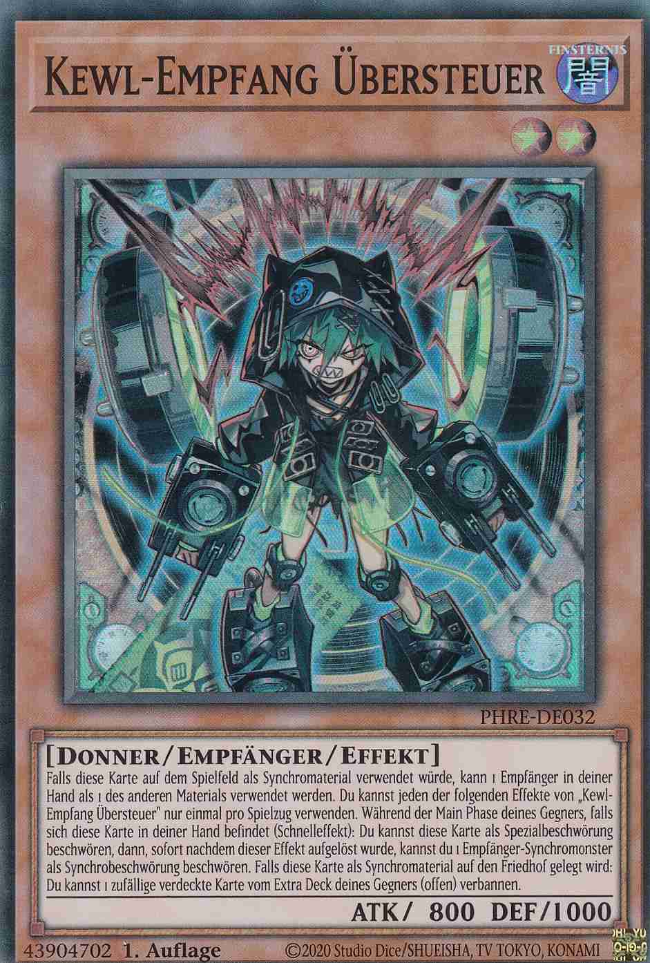 Kewl-Empfang Übersteuer PHRE-DE032 ist in Super Rare Yu-Gi-Oh Karte aus Phantom Revenge 1.Auflage
