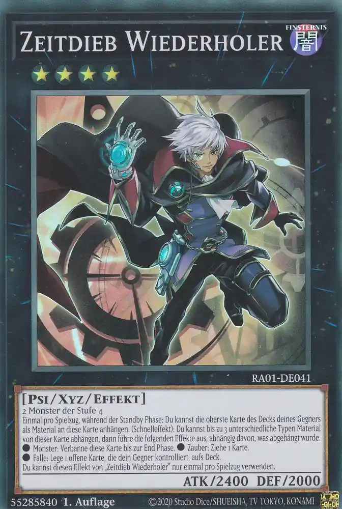 Zeitdieb Wiederholer RA01-DE041 ist in Super Rare Yu-Gi-Oh Karte aus 25th Anniversary Rarity Collection 1.Auflage