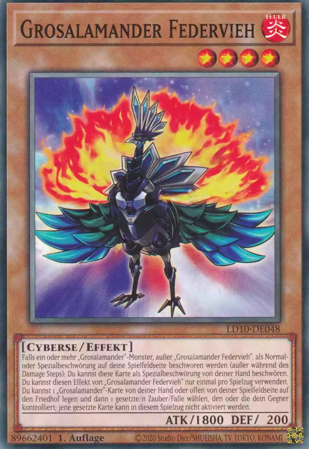 Grosalamander Federvieh LD10-DE048 ist in Common Yu-Gi-Oh Karte aus Legendary Duelists Soulburning Volcano 1.Auflage