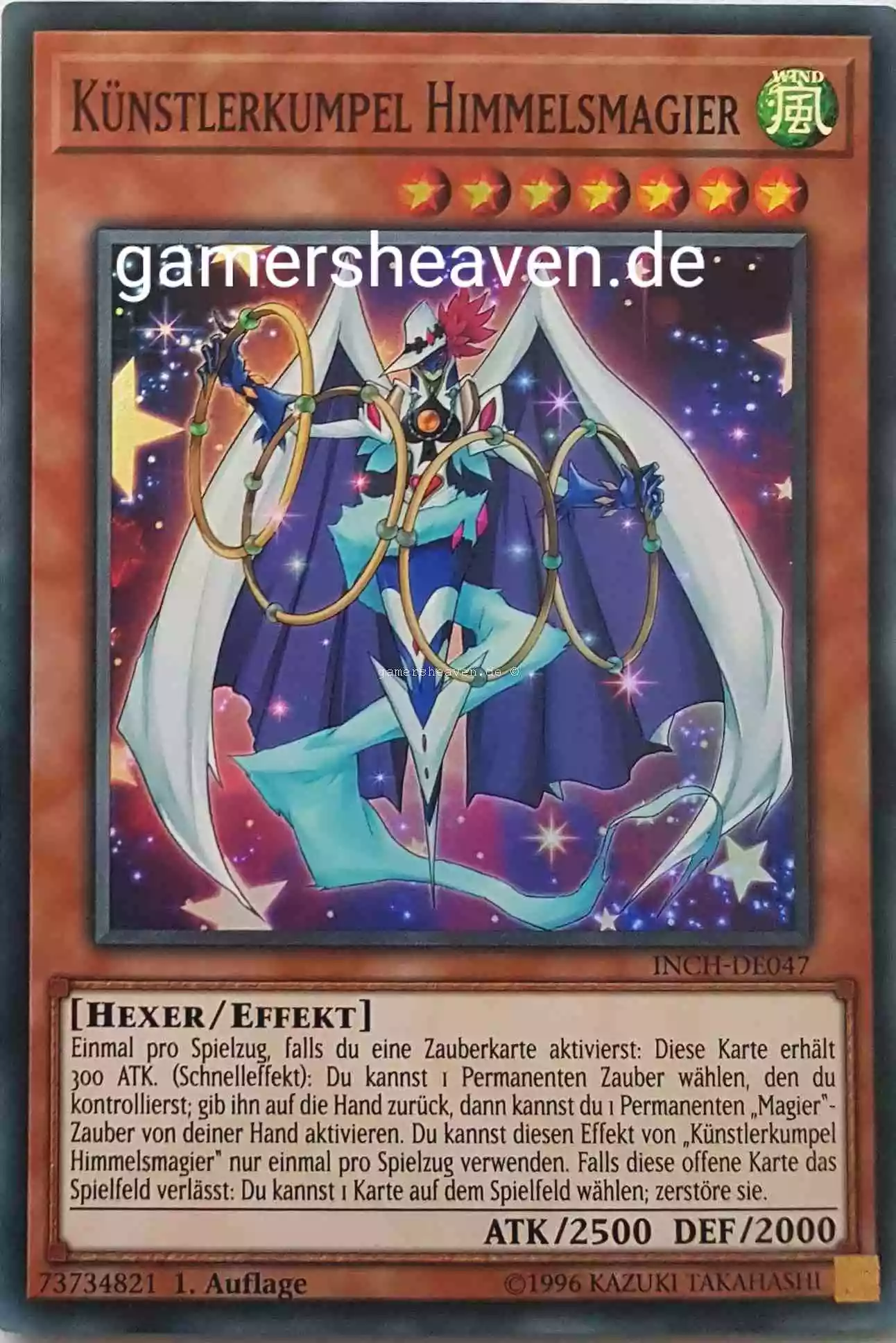 Künstlerkumpel Himmelsmagier INCH-DE047 ist in Super Rare Yu-Gi-Oh Karte aus The Infinity Chasers 1.Auflage