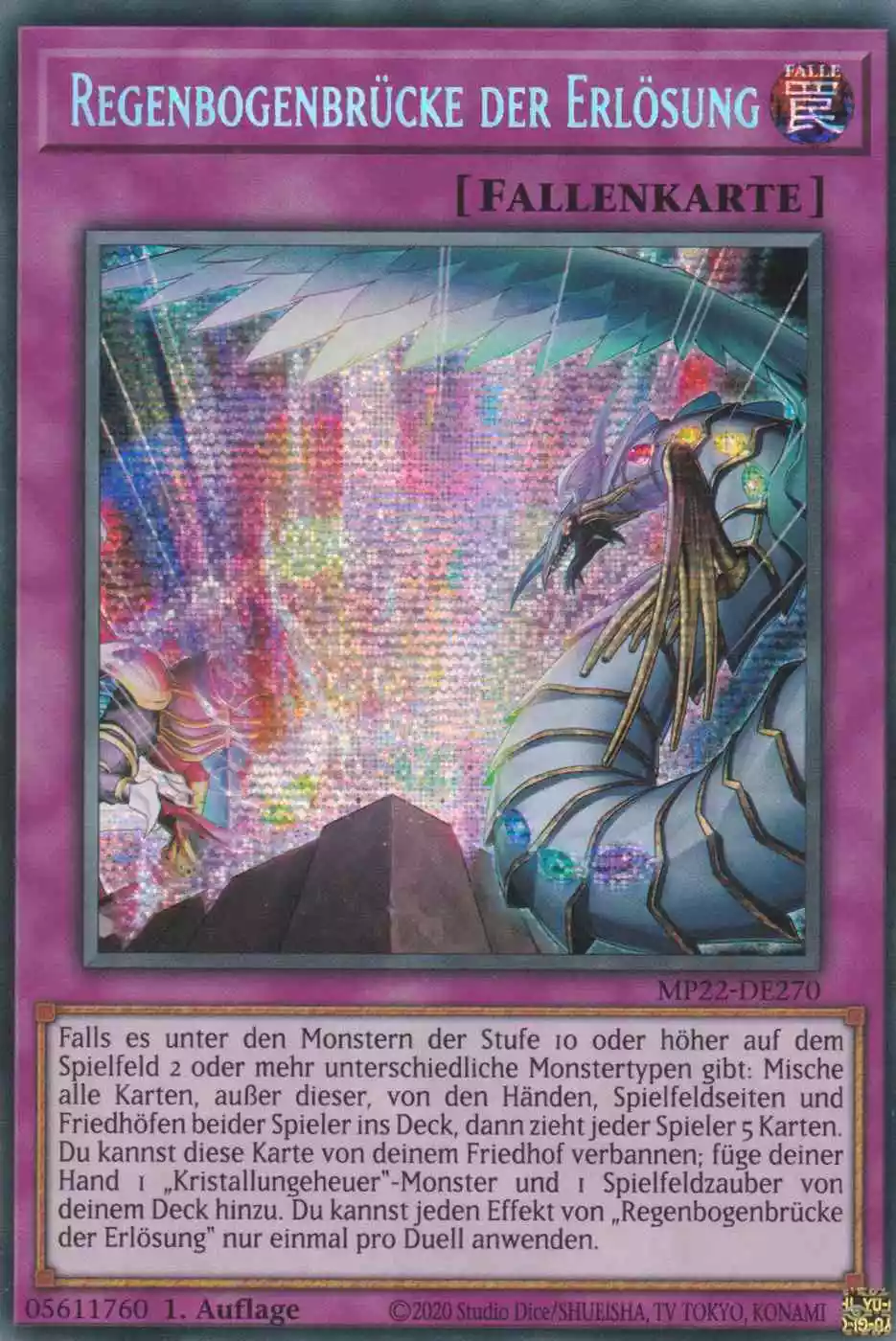 Regenbogenbrücke der Erlösung MP22-DE270 ist in Prismatic Secret Rare Yu-Gi-Oh Karte aus Tin of the Pharaoh’s Gods 1.Auflage