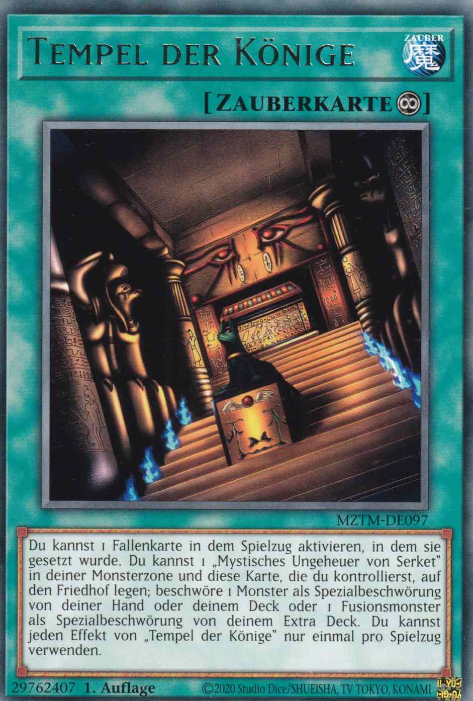Tempel der Könige MZTM-DE097 ist in Rare Yu-Gi-Oh Karte aus Maze of the Master 1.Auflage