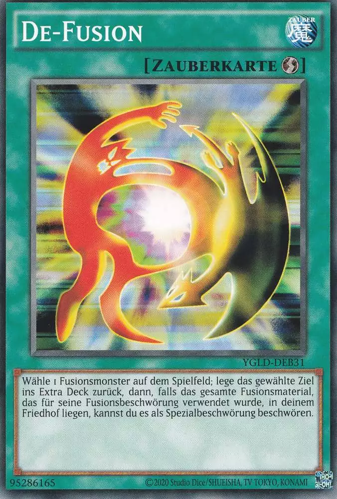 De-Fusion YGLD-DEB31 ist in Common Yu-Gi-Oh Karte aus Yugis Legendary Decks - King of Games unlimitiert