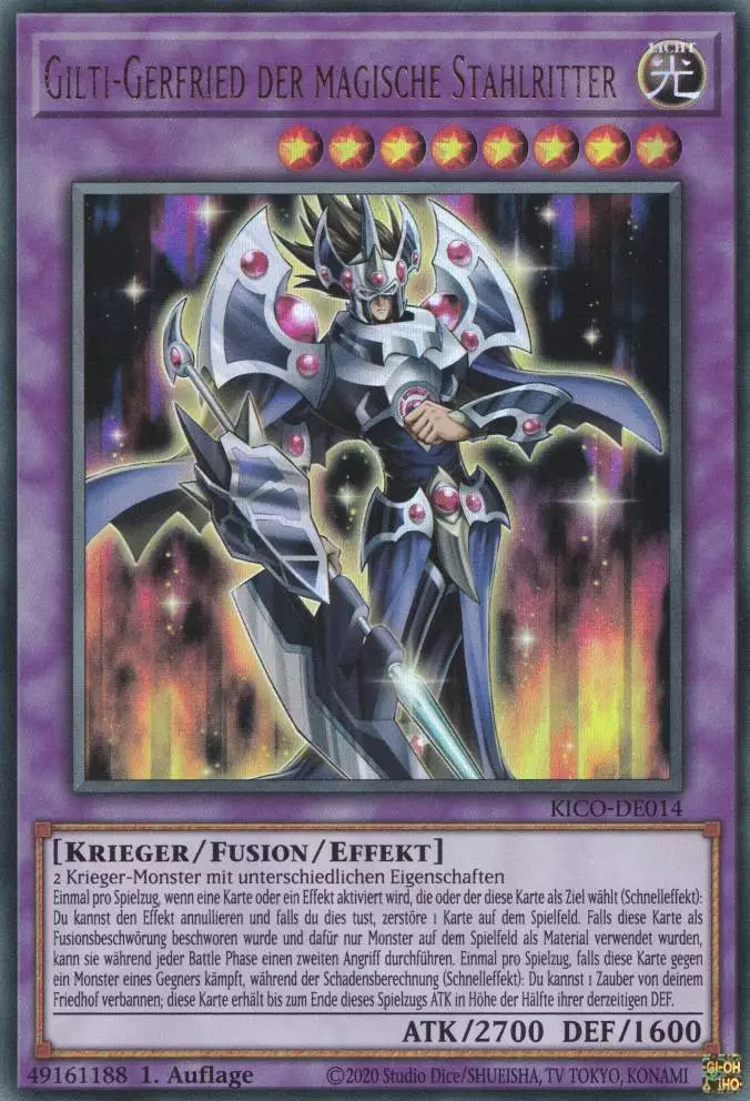 Gilti-Gerfried der magische Stahlritter KICO-DE014 ist in Ultra Rare Yu-Gi-Oh Karte aus King's Court 1.Auflage