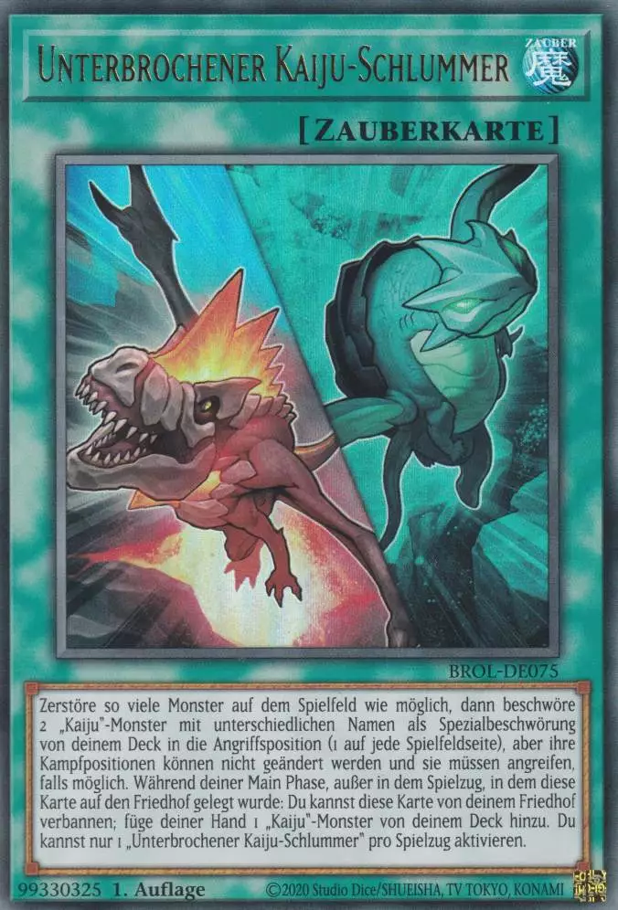 Unterbrochener Kaiju-Schlummer BROL-DE075 ist in Ultra Rare Yu-Gi-Oh Karte aus Brothers of Legend 1.Auflage