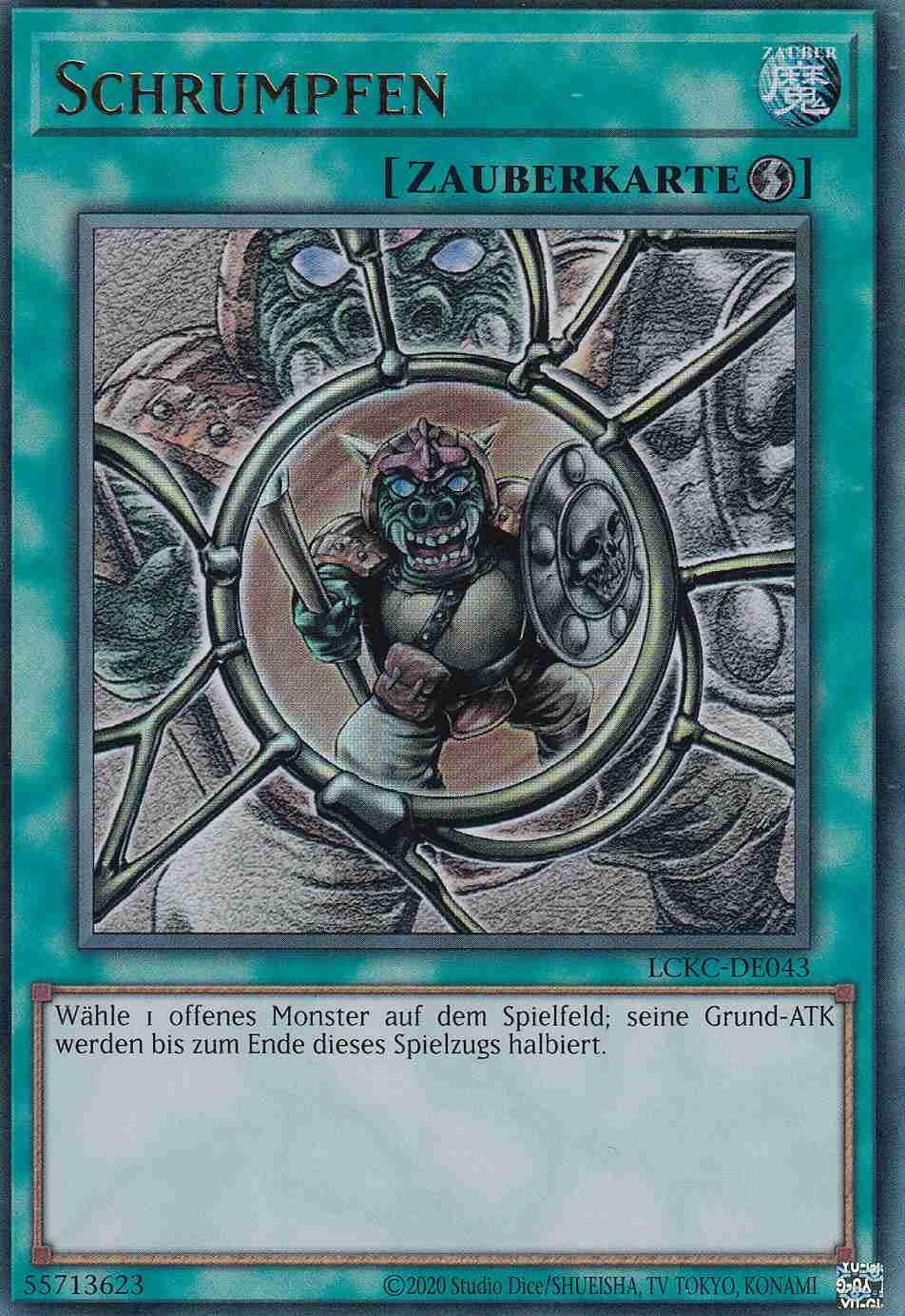 Schrumpfen Ultra Rare LCKC-DE043 Yugioh Karte Schrumpfen LCKC-DE043 ist in Ultra Rare Yu-Gi-Oh Karte aus Legendary Collection Kaiba unlimitiert