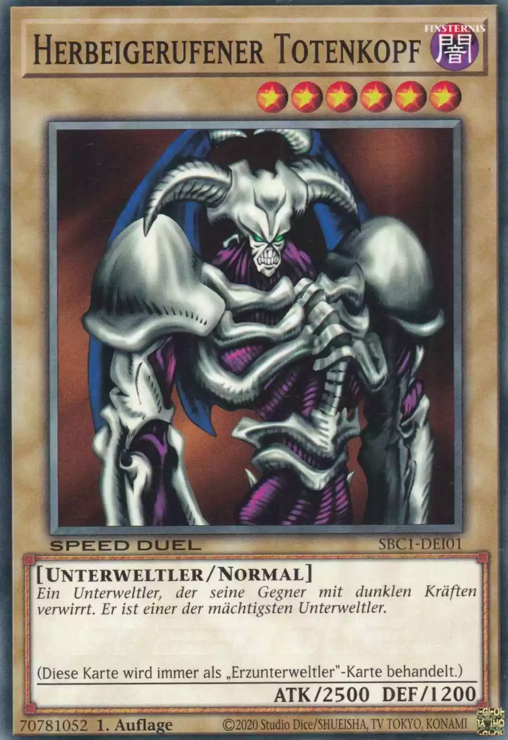 Herbeigerufener Totenkopf SBC1-DEI01 ist in Common Yu-Gi-Oh Karte aus Streets of Battle City 1.Auflage