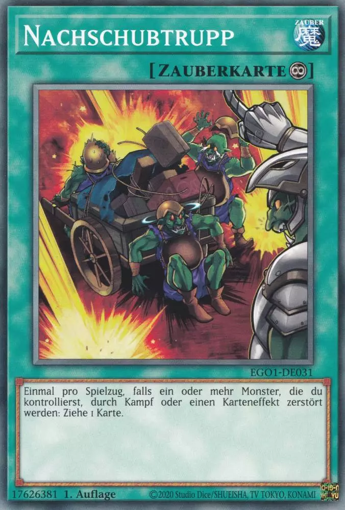 Nachschubtrupp EGO1-DE031 ist in Common Yu-Gi-Oh Karte aus Egyptian God Deck Obelisk 1.Auflage