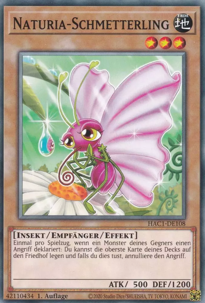 hac1-de108-naturia-schmetterling-common-hidden-arsenal-chapter-1 Naturia-Schmetterling HAC1-DE108 ist in Common Yu-Gi-Oh Karte aus Hidden Arsenal Chapter 1 1.Auflage