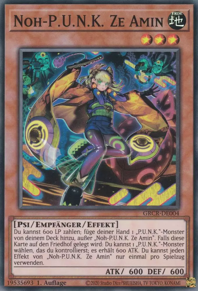 Noh-P.U.N.K. Ze Amin GRCR-DE004 ist in Super Rare Yu-Gi-Oh Karte aus The Grand Creators 1.Auflage