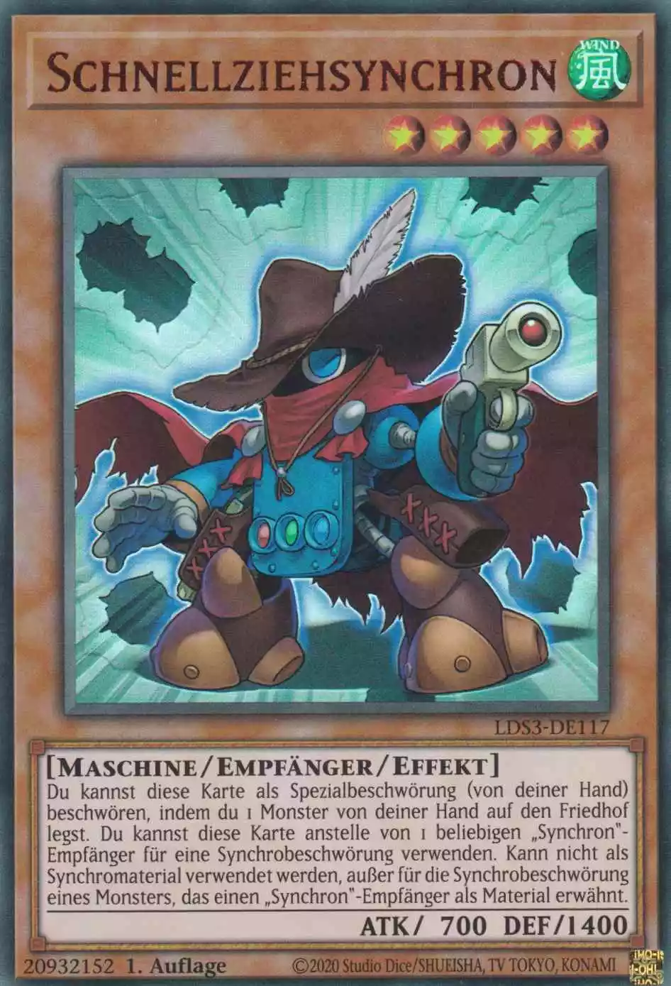 Schnellziehsynchron (rot) LDS3-DE117 ist in Colorful Ultra Rare Yu-Gi-Oh Karte aus Legendary Duelists Season 3 1.Auflage