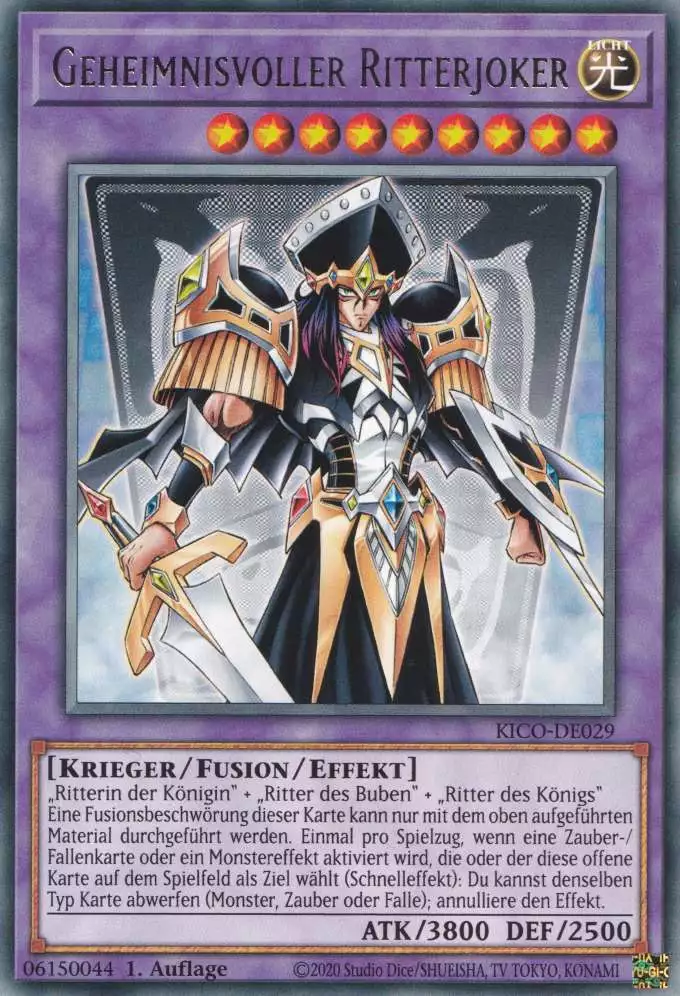 Geheimnisvoller Ritterjoker KICO-DE029 ist in Rare Yu-Gi-Oh Karte aus King's Court 1.Auflage