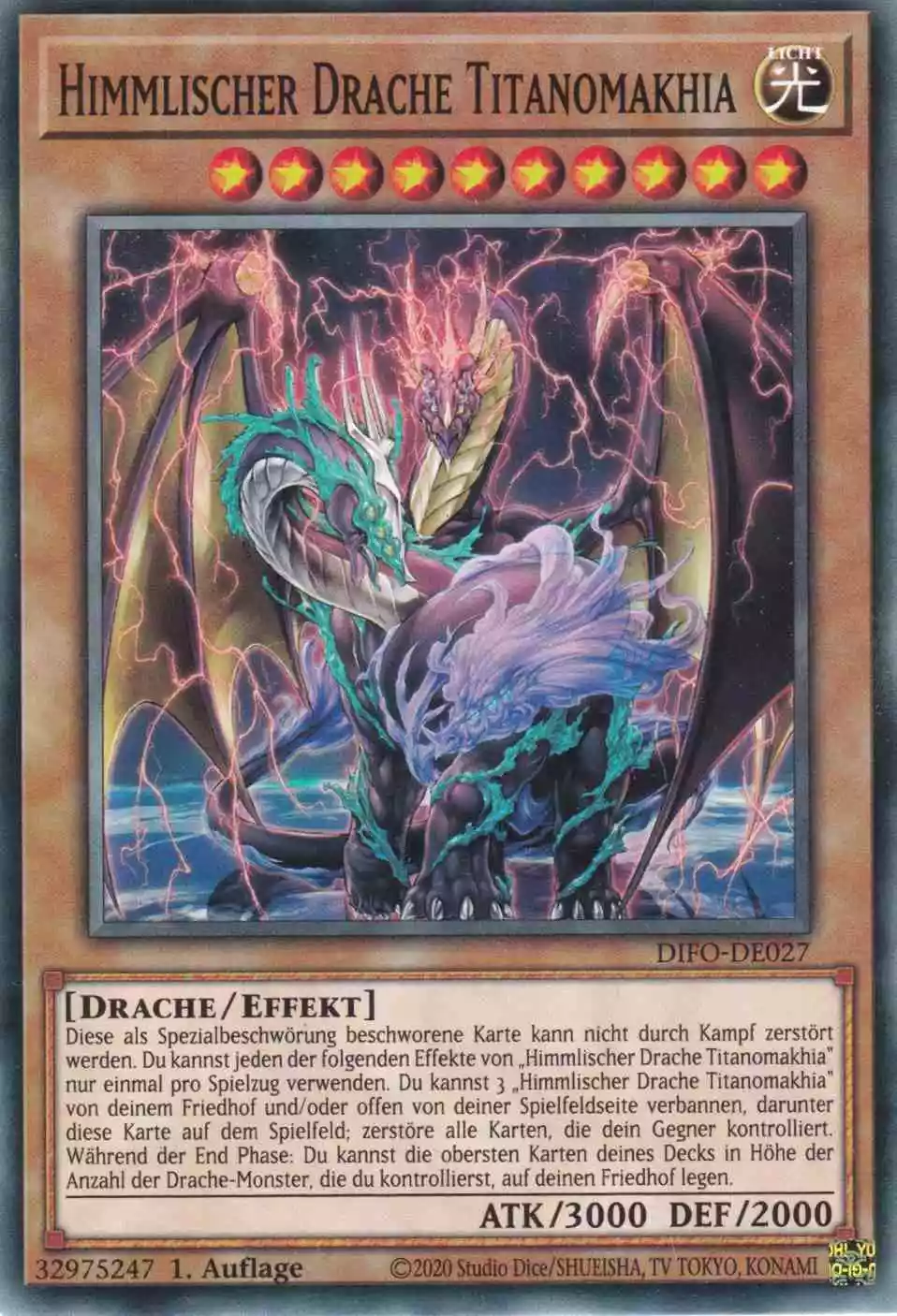 Himmlischer Drache Titanomakhia DIFO-DE027 ist in Common Yu-Gi-Oh Karte aus Dimension Force 1.Auflage