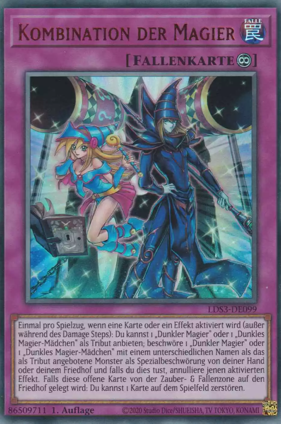 Kombination der Magier (rot) LDS3-DE099 ist in Colorful Ultra Rare Yu-Gi-Oh Karte aus Legendary Duelists Season 3 1.Auflage