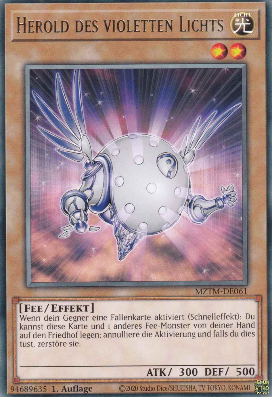 Herold des violetten Lichts MZTM-DE061 ist in Rare Yu-Gi-Oh Karte aus Maze of the Master 1.Auflage