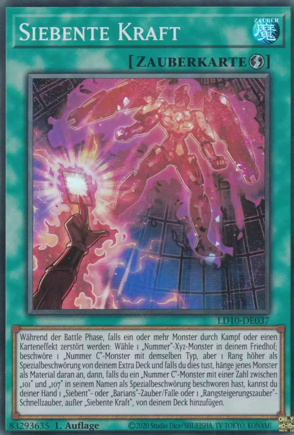 Siebente Kraft LD10-DE037 ist in Super Rare Yu-Gi-Oh Karte aus Legendary Duelists Soulburning Volcano 1.Auflage