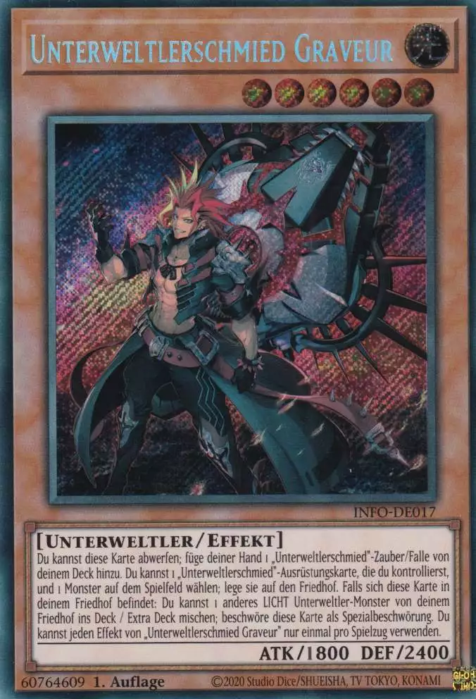 Unterweltlerschmied Graveur INFO-DE017 ist in Secret Rare Yu-Gi-Oh Karte aus The Infinite Forbidden 1.Auflage