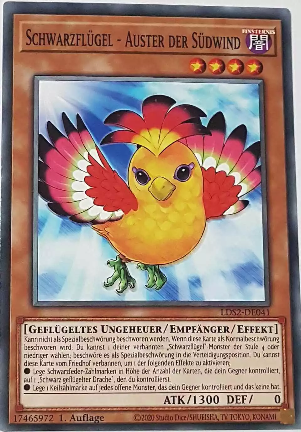 Schwarzflügel - Auster der Südwind LDS2-DE041 ist in Common Yu-Gi-Oh Karte aus Legendary Duelists: Season 2 1.Auflage