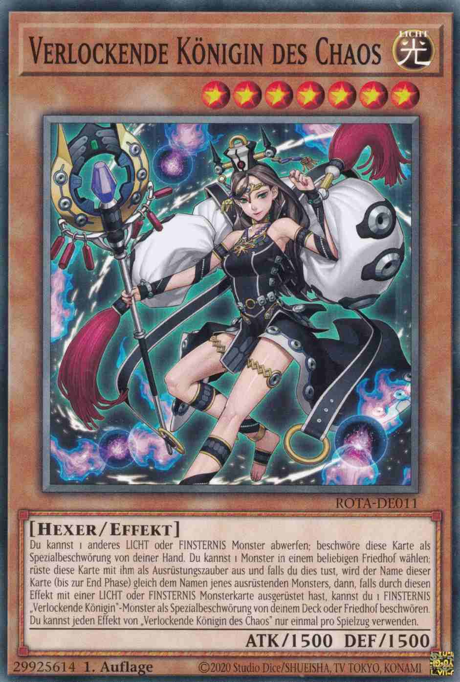 Verlockende Königin des Chaos ROTA-DE011 ist in Common Yu-Gi-Oh Karte aus Rage of the Abyss 1.Auflage