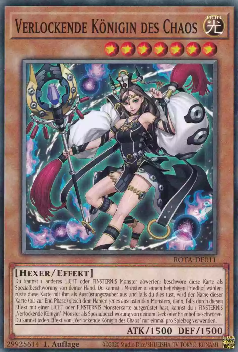 Verlockende Königin des Chaos ROTA-DE011 ist in Common Yu-Gi-Oh Karte aus Rage of the Abyss 1.Auflage