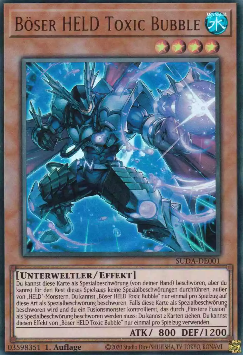 Böser HELD Toxic Bubble SUDA-DE001 ist in Ultra Rare Yu-Gi-Oh Karte aus Supreme Darkness 1.Auflage