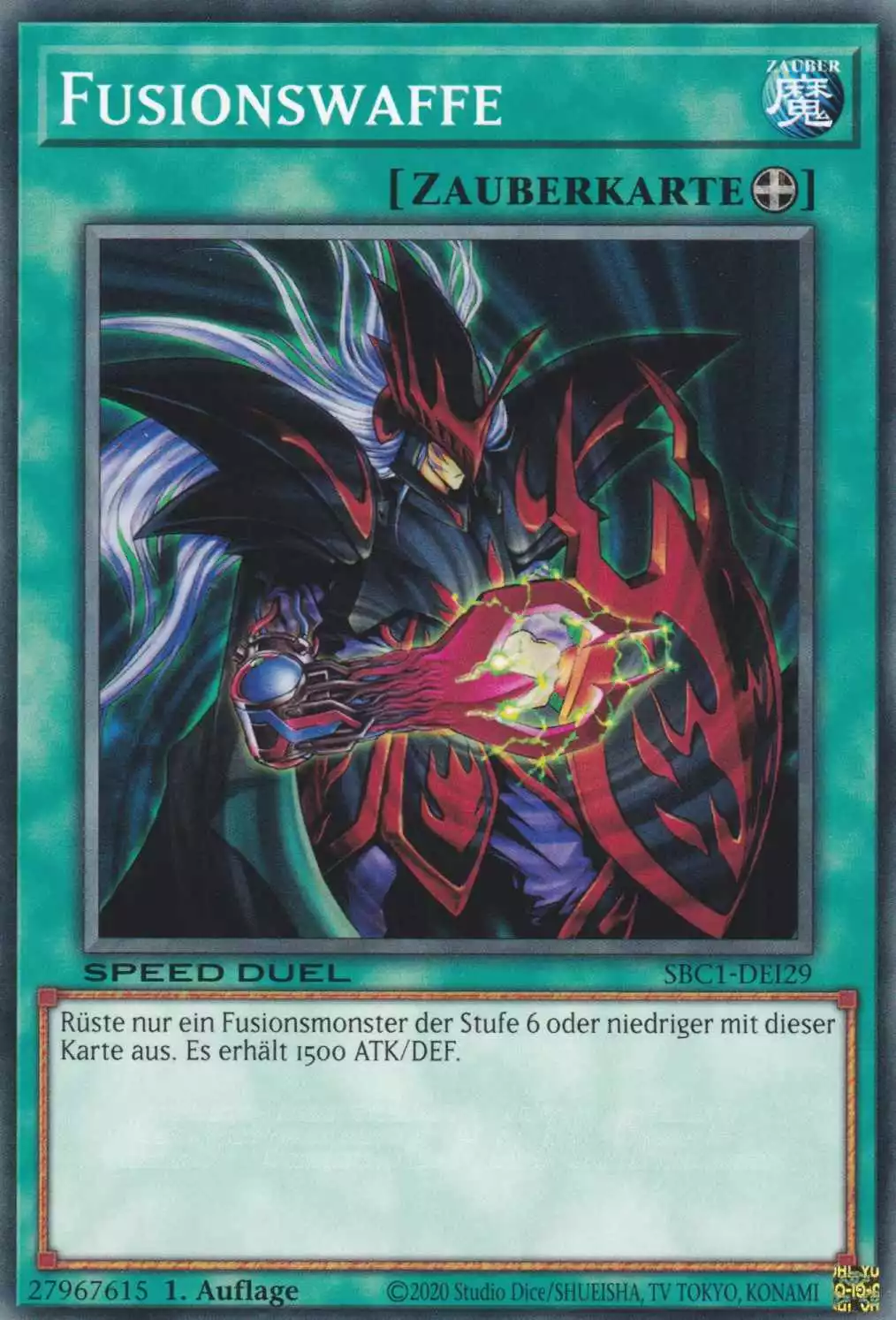 Fusionswaffe SBC1-DEI29 ist in Common Yu-Gi-Oh Karte aus Streets of Battle City 1.Auflage