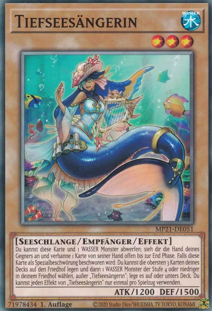Tiefseesängerin MP21-DE051 ist in Common Yu-Gi-Oh Karte aus Tin of Ancient Battles 1.Auflage