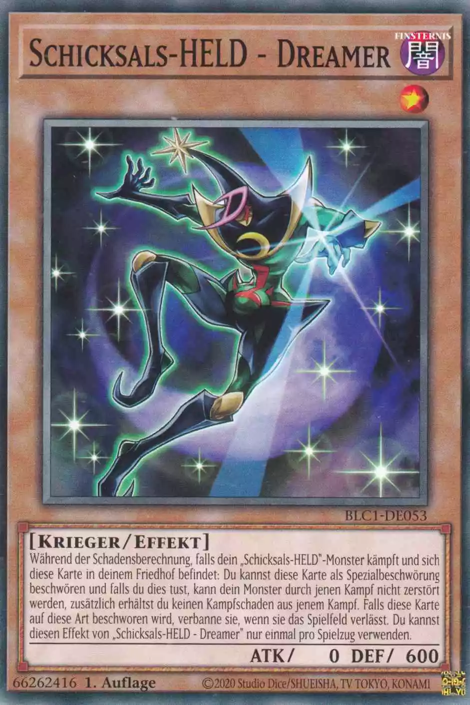 Schicksals-HELD - Dreamer BLC1-DE053 ist in Common Yu-Gi-Oh Karte aus Battles of Legend Chapter 1 1.Auflage