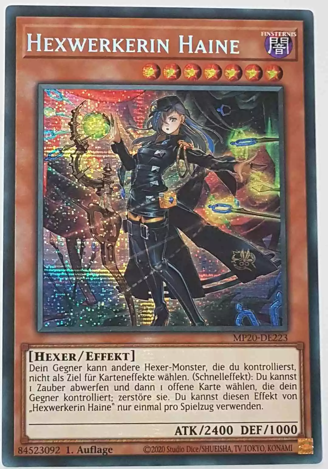 Hexwerkerin Haine MP20-DE223 ist in Prismatic Secret Rare Yu-Gi-Oh Karte aus 2020 Tin of Lost Memories 1.Auflage