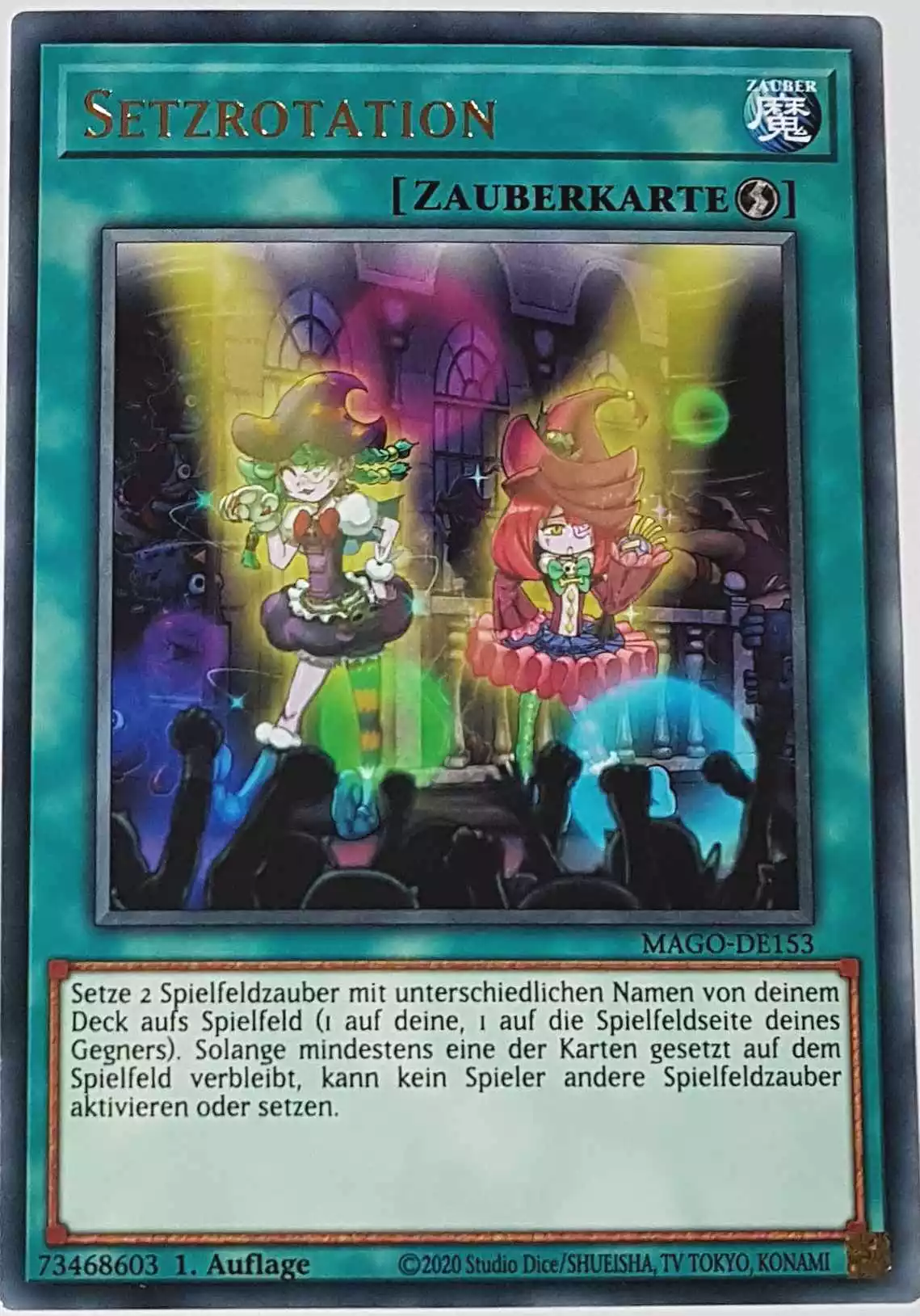 Setzrotation MAGO-DE153 ist in Gold Rare Yu-Gi-Oh Karte aus Maximum Gold 1. Auflage
