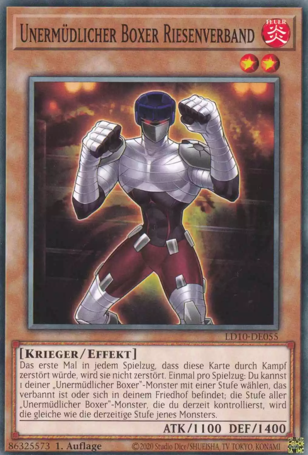 Unermüdlicher Boxer Riesenverband LD10-DE055 ist in Common Yu-Gi-Oh Karte aus Legendary Duelists Soulburning Volcano 1.Auflage