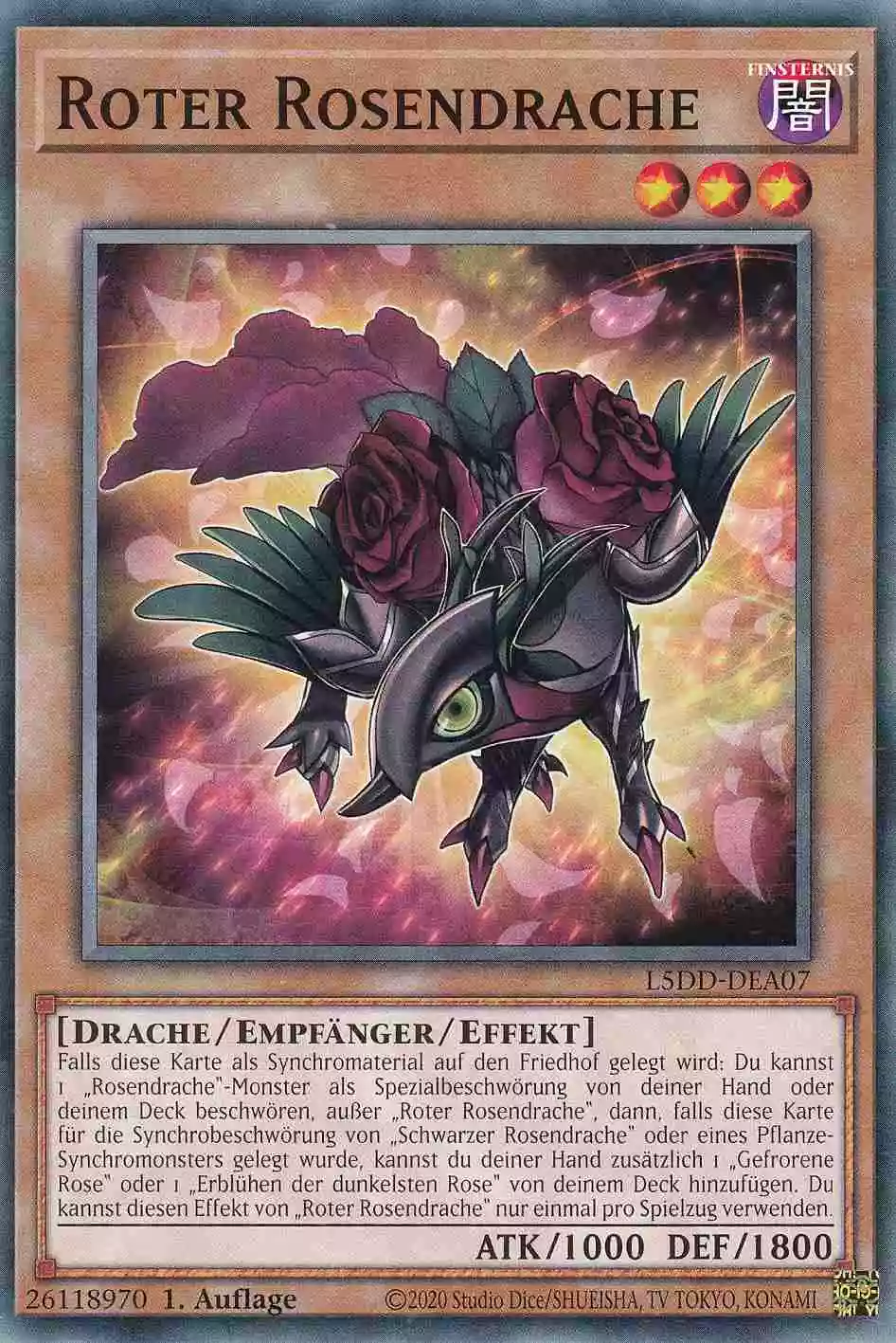 Roter Rosendrache L5DD-DEA07 ist in Common Yu-Gi-Oh Karte aus Legendary 5D’s Decks 1.Auflage