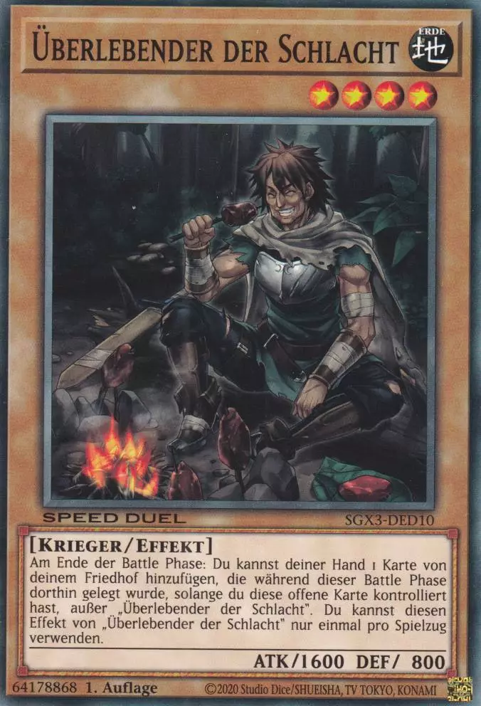 Überlebender der Schlacht SGX3-DED10 ist in Common Yu-Gi-Oh Karte aus Speed Duel GX: Duelists of Shadows 1.Auflage