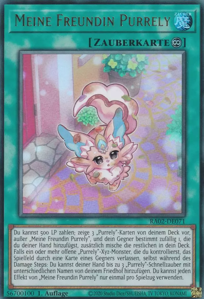 Meine Freundin Purrely RA02-DE071 ist in Ultra Rare Yu-Gi-Oh Karte aus 25th Anniversary Rarity Collection 2 1.Auflage