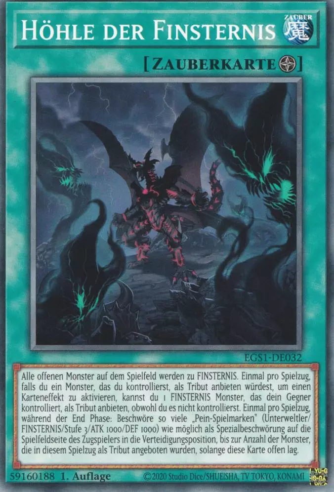 Höhle der Finsternis EGS1-DE032 ist in Common Yu-Gi-Oh Karte aus God Deck Slifer 1.Auflage