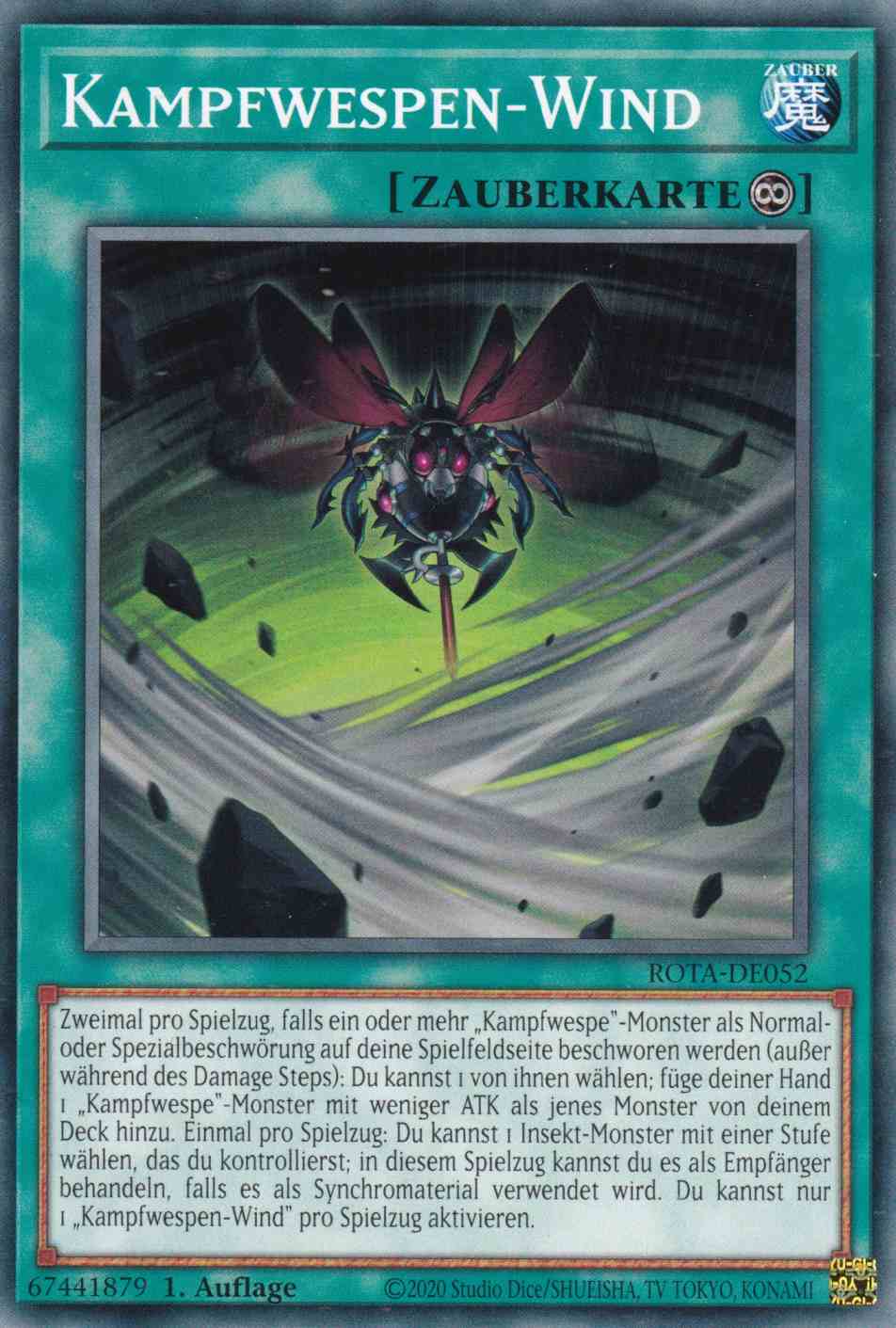 Kampfwespen-Wind ROTA-DE052 ist in Common Yu-Gi-Oh Karte aus Rage of the Abyss 1.Auflage