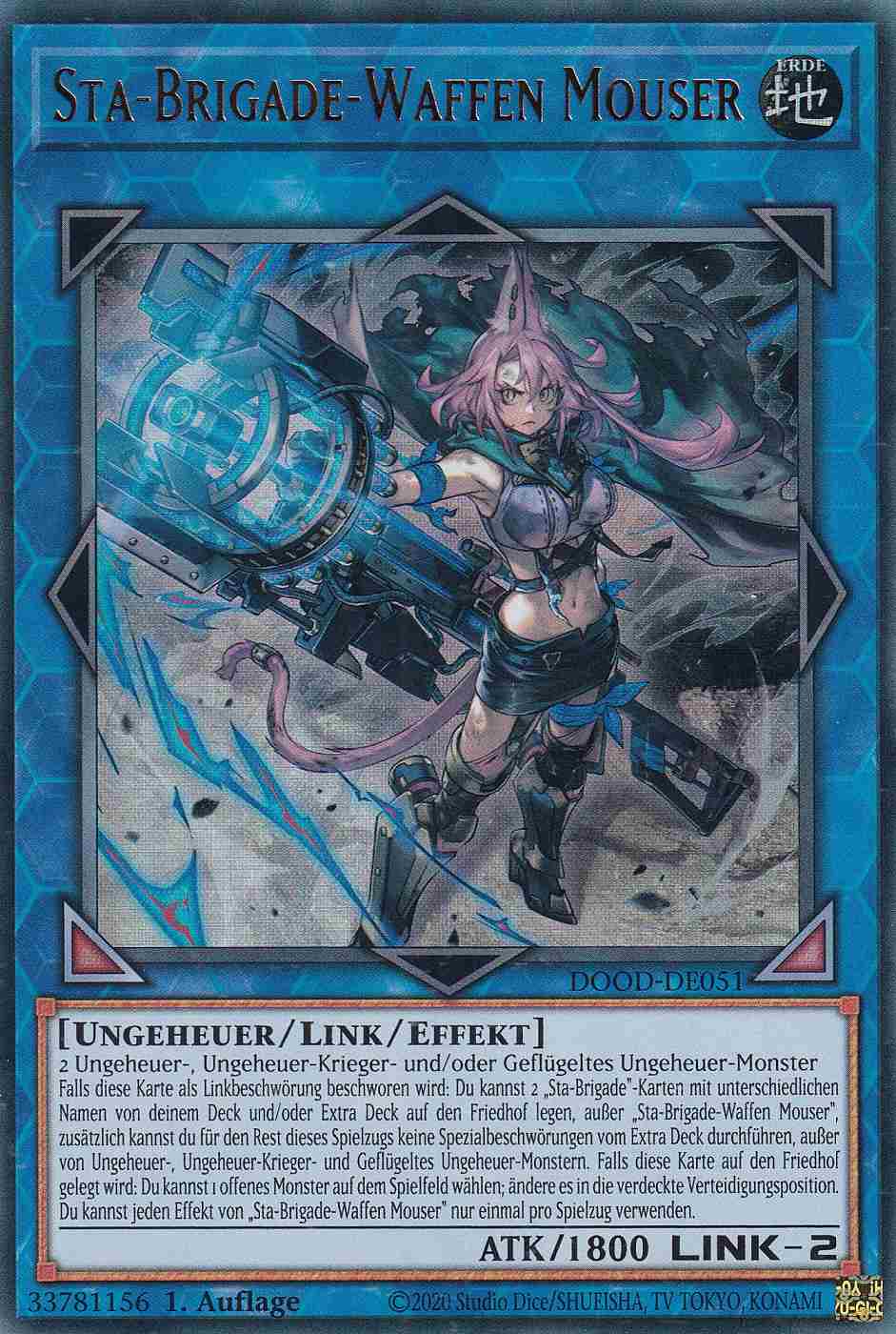 Sta-Brigade-Waffen Mouser DOOD-DE051 ist in Ultra Rare Yu-Gi-Oh Karte aus Doom of Dimensions 1.Auflage