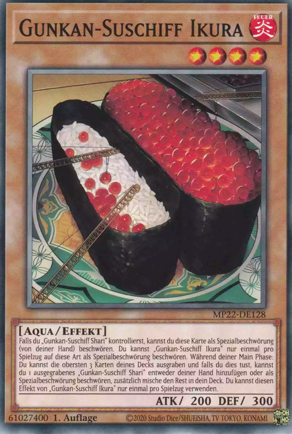 Gunkan-Suschiff Ikura MP22-DE128 ist in Common Yu-Gi-Oh Karte aus Tin of the Pharaoh’s Gods 1.Auflage