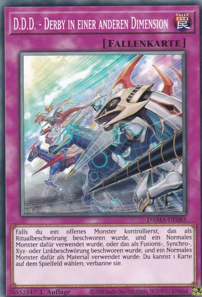 D.D.D. - Derby in einer anderen Dimension DAMA-DE085 ist in Common Yu-Gi-Oh Karte aus Dawn of Majesty 1.Auflage