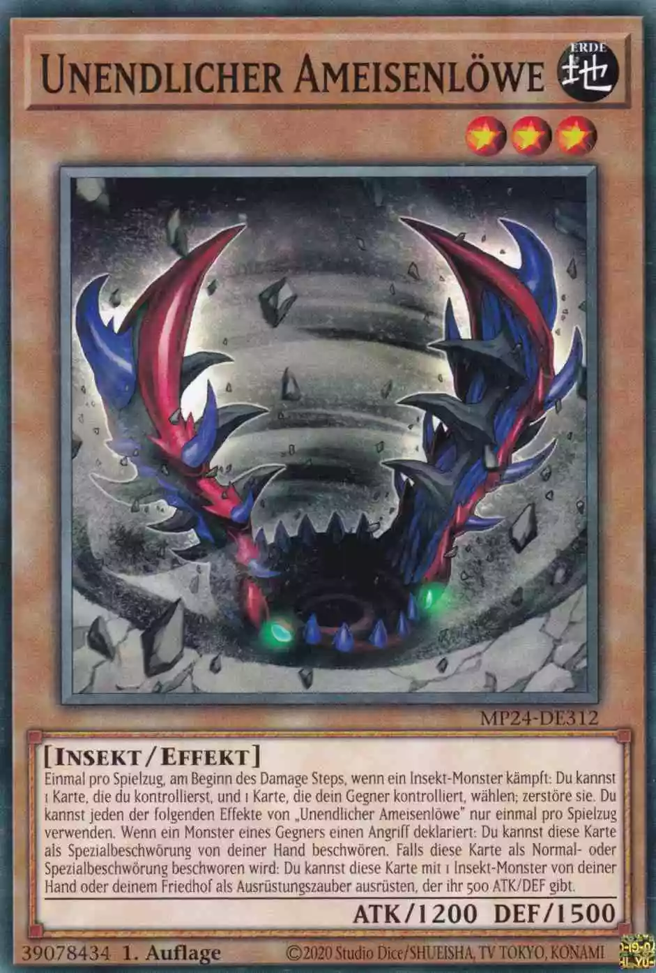 Unendlicher Ameisenlöwe MP24-DE312 ist in Common Yu-Gi-Oh Karte aus 25th Anniversary Tin Dueling Mirrors 1.Auflage