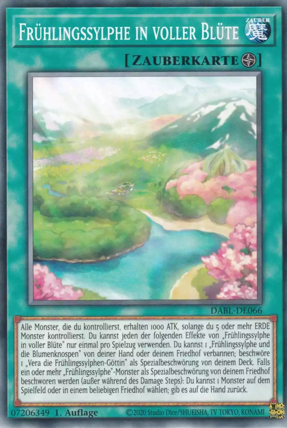 Frühlingssylphe in voller Blüte DABL-DE066 ist in Common Yu-Gi-Oh Karte aus Darkwing Blast 1.Auflage